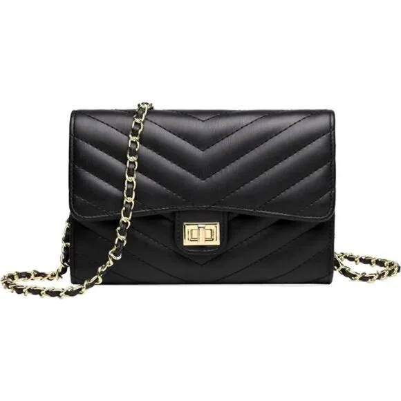 Small Black Leather Crossbody Purse - Picture 3 of 4